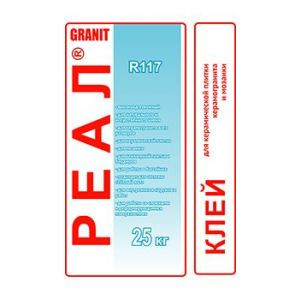 РЕАЛ R117 РЕАЛ R117 КЛЕЙ ДЛЯ КЕРАМОГРАНИТА, КЕРАМИЧЕСКОЙ ПЛИТКИ И ТЕРРАКОТЫ GRANIT ДЛЯ КЕРАМОГРАНИТА, КЕРАМИЧЕСКОЙ ПЛИТКИ И ТЕРРАКОТЫ GRANIT 
