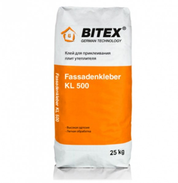 Клей для приклеивания плит утеплителя Fassadenkleber KL 500 BITEX