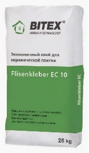 Экономичный клей для керамической плитки Fliesenkleber EC Bitex